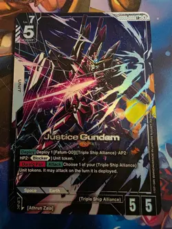 Justice Gundam - GD01-066 - LR+ Alt Art - Newtype Rising - Gundam Card Game TCG - Image 1