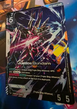 Justice Gundam - GD01-066 - LR+ Alt Art - Newtype Rising - Gundam Card Game TCG - Image 2