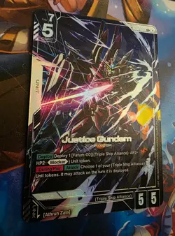 Justice Gundam - GD01-066 - LR+ Alt Art - Newtype Rising - Gundam Card Game TCG - Image 3