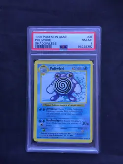 Pokemon Cards: Base Set Shadowless Uncommon: Poliwhirl 38/102 PSA 8 - Image 1