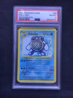 Pokemon Cards: Base Set Shadowless Uncommon: Poliwhirl 38/102 PSA 8 - Image 2