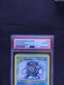 Pokemon Cards: Base Set Shadowless Uncommon: Poliwhirl 38/102 PSA 8 - Image 3