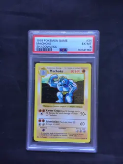 Pokemon Cards: Base Set Shadowless Uncommon: Machoke 34/102 PSA 6 - Image 1