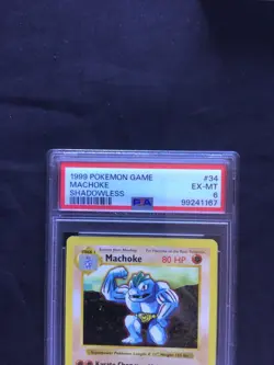 Pokemon Cards: Base Set Shadowless Uncommon: Machoke 34/102 PSA 6 - Image 3