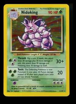 #2 Nidoking 11/102 Base Set 1999 Holo Rare WOTC Pokemon Card TCG - Image 1
