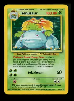 #2 Venusaur 15/102 Base Set 1999 Holo Rare WOTC Pokemon Card TCG - Image 1