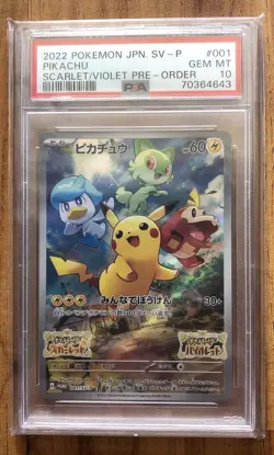 2022 Pokemon JPN Scarlet Violet Pre-Order Pikachu Promo Card PSA 10 - Image 1
