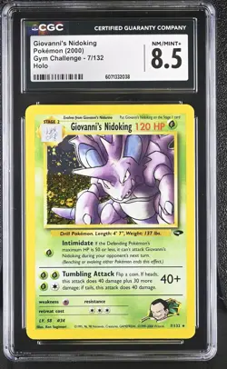 CGC 8.5 Giovanni's Nidoking 2000 Gym Challenge 7/132 Holo Pokemon Card - Image 1