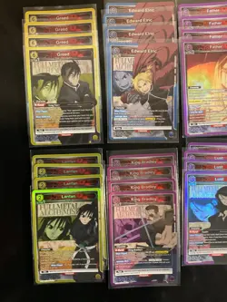 Union Arena CCG 28 card lot Super rares, Textured, Playsets Fullmetal Alchemist - Image 2