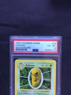 Pokemon Cards: Base Set Shadowless Uncommon: Kakuna 33/102 PSA 6 - Image 3