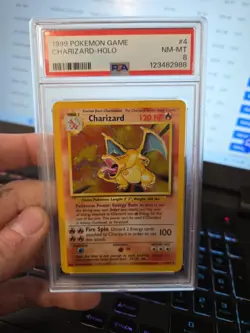 Pokemon 1999 Charizard-Holo Game #4 PSA 8 NM-MT Clean! - Image 1