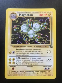 Pokemon TCG Magneton 26/62 Fossil Rare Non-Holo Card Rare WOTC 1999 - Image 1