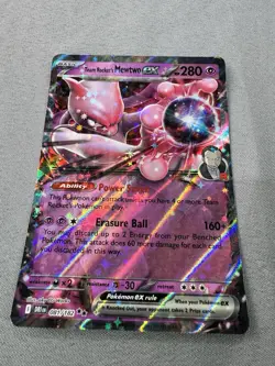 Pokemon TCG: Destined Rivals: 81/182 Team Rocket's Mewtwo EX Double Rare MINT - Image 3