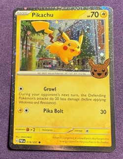 Pikachu 18/91 | Halloween Trick Or Trade 2024 | Cosmos Holo | Pokemon (NM) - Image 1