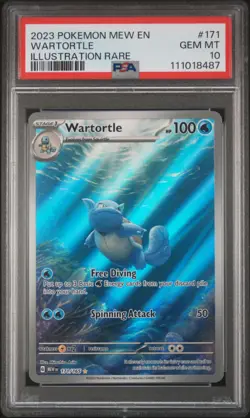 2023 POKEMON MEW EN-151 ILLUSTRATION RARE #171 WARTORTLE PSA 10 - Image 1