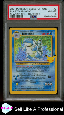BLASTOISE-HOLO CLASSIC COLL-BASE SET POKEMON CEL CLSC. COLL. 2021 2 PSA 8 - Image 1