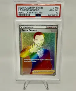 Boss's Orders #200/192 Rebel Clash Secret Rare 2020 PSA 10 GEM MINT Pokemon TCG - Image 1