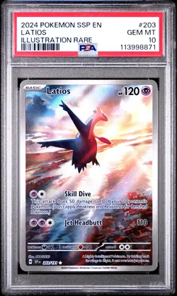 2024 POKEMON SSP EN-SURGING SPARKS ILLUSTRATION RARE #203 LATIOS PSA 10 - Image 1