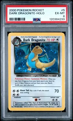 2000 POKEMON ROCKET #5 DARK DRAGONITE-HOLO PSA 6 - Image 1