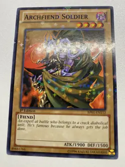 Yugioh Archfiend Soldier 1st Edition Starfoil BP01-EN112 HP - Image 1