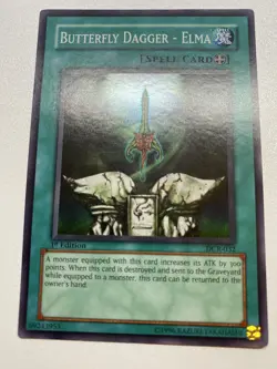 Yugioh Butterfly Dagger - Elma 1st Edition Super Rare DCR-032 HP - Image 1