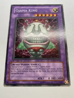 Yu-Gi-Oh! Ojama King Rare 1st Edition SOD-EN034 HP - Image 1