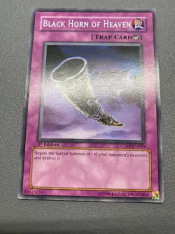 Yugioh Black Horn Of Heaven 1st Edition Rare CDIP-EN060 HP - Image 1