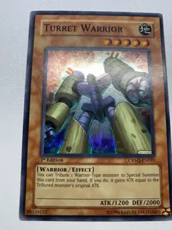 Yu-Gi-Oh! TURRET WARRIOR Super Rare 1st Edition CRMS-EN001 HP - Image 1