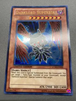 Yugioh Darklord Superbia Limited Edition Ultra Rare LOC2-EN 005 HP - Image 1