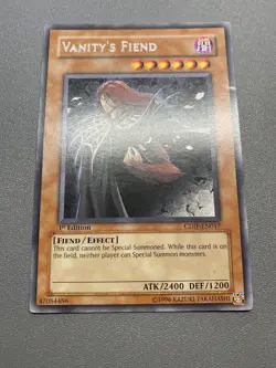 Yu-Gi-Oh! Vanity’s Fiend Rare 1st Edition CDIP-EN017 HP DAMAGED - Image 1