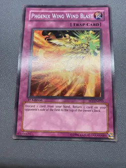 Yu-Gi-Oh! Phoenix Wing Wind Blast Rare 1st Edition FET-EN053 HP DAMAGED - Image 1