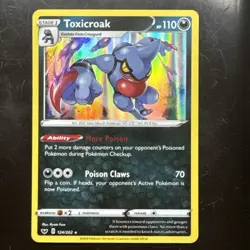 Toxicroak 124/202 Pokemon Sword & Shield Base Set Holo Rare Card - Image 1