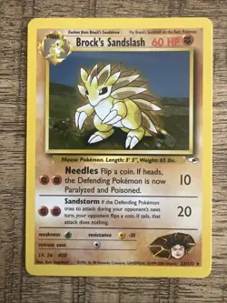 Pokemon TCG Brock's Sandslash Gym Heroes Regular Rare Unlimited Card 23/132 NM - Image 1