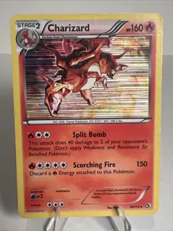 DAMAGED Charizard 19/113 Holo Legendary Treasures AUTHENTIC Pokemon Card - Image 1