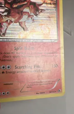 DAMAGED Charizard 19/113 Holo Legendary Treasures AUTHENTIC Pokemon Card - Image 2