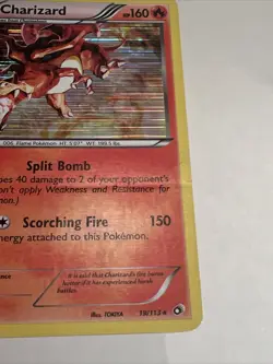 DAMAGED Charizard 19/113 Holo Legendary Treasures AUTHENTIC Pokemon Card - Image 3