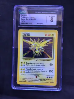 Pokemon Cards: Base Set Rare Holo: Zapdos 16/102 CGC 8 - Image 2
