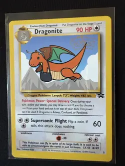 Pokemon TCG Dragonite Black Star Promo Card 1999 Pokemon: The First Movie - Image 5