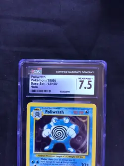 Pokemon Cards: Base Set Rare Holo: Poliwrath 13/102 CGC 7.5 - Image 3
