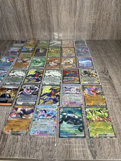 34 Pokemon Card Collection Lot Vintage Holos & Modern Hits ( IR, Ex) - ALL SLEVE - Image 2