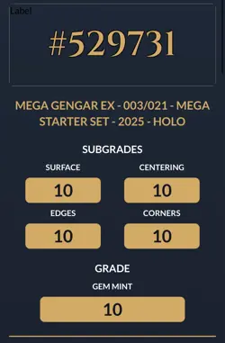 ACE 10 Pokemon Card Mega Gengar EX 003/021 Starter Set Gengar EX Japanese 2025 - Image 3