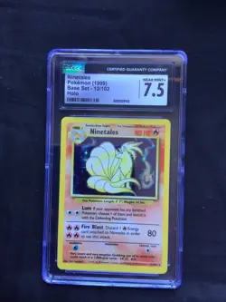 Pokemon Cards: Base Set Rare Holo: Ninetales 12/102 CGC 7.5 - Image 1