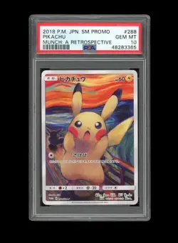 POKEMON PSA 10 GEM MINT PIKACHU 2018 SCREAM JAPANESE PROMO MUNCH CARD 288/SM-P - Image 1
