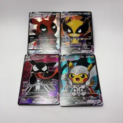 X-Men/Marvel Pokemon Pikachu VCOS Cards Deadpool, Wolverine, Venom, Thor - Image 1