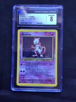 Pokemon Cards: Base Set Rare Holo: Mewtwo 10/102 CGC 8 - Image 2