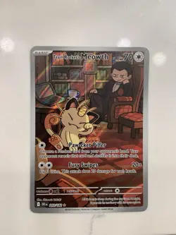 Pokemon TCG Team Rockets Meowth & Giovanni Cosmos Holo Rare Card Mint - Image 1