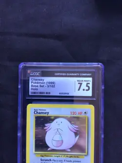 Pokemon Cards: Base Set Rare Holo: Chansey 3/102 CGC 7.5 - Image 3