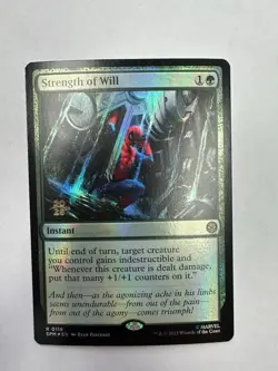 1 x Strength of Will - Foil - Prerelease Promo - Marvel's Spider-Man - NM-Mint - - Image 1