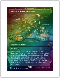 1x Boseiju, Who Endures, Foil Borderless Art, Kamigawa Neon Dynasty Magic MTG NM - Image 1