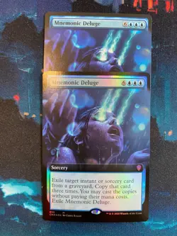 MTG Commander Legends Mnemonic Deluge Extended Art x 2, One Foil - Image 1